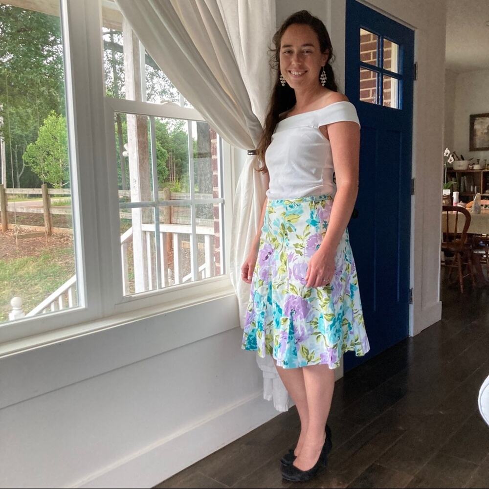 Ann Taylor Floral Midi Skirt, Size 4